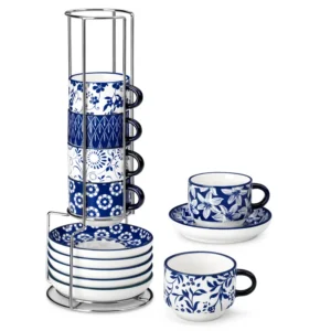 6 Piece Stackable Ceramic Espresso Cup