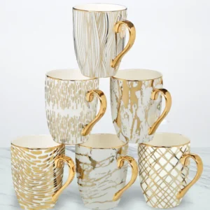 Certified International Set Of 6 Gold Plated Mugs (Set of 6)